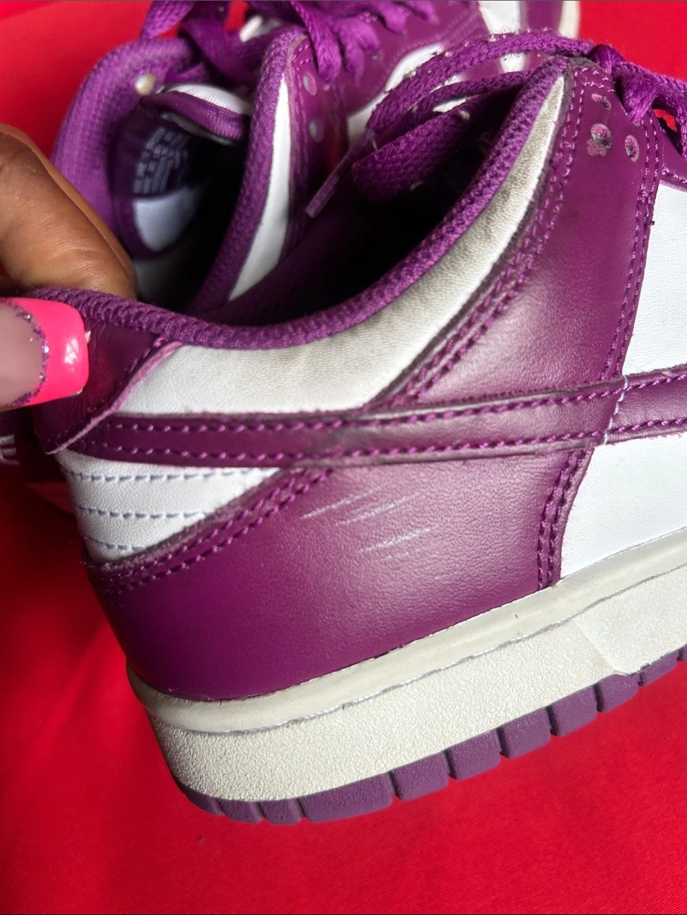 Nike Dunks Purple and White Low-Top Sneakers - Picture 7 of 9